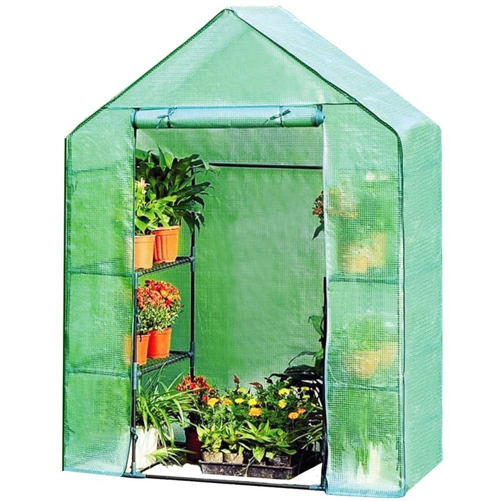 Portable Mini Walk in Outdoor 4 Tier 8 Shelves Greenhouse